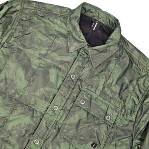 Armada‎ Quilted Camo Button Down Shirt Jacket Men's Large Green Insulated